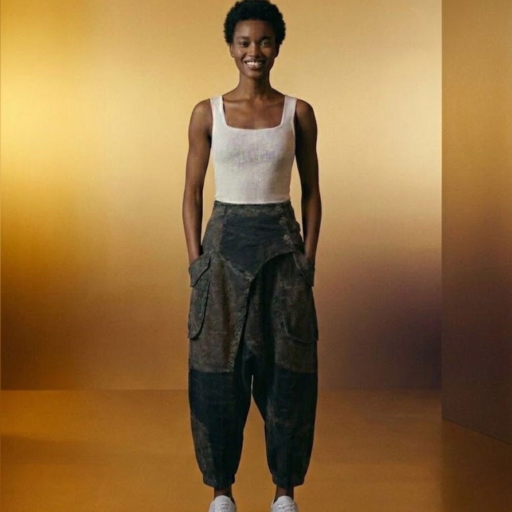 Chic Brown and Gold Women's Trousers